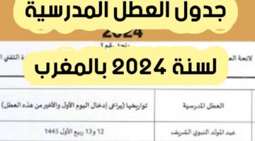 العطل المدرسية بالمغرب لسنة 2024 تبعا لقرارات وزارة التربية الوطنية .. كـــام يوم اجازة