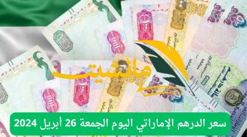 سعر الدرهم الإماراتي اليوم الجمعة الموافق 26 أبريل 2024 أمام الجنيه المصري