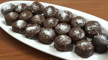 حلويات الخمس دقايق كرات جوز الهند بالشوكولاتة حضريها بدون فرن على البارد